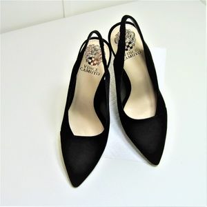 HEELS BLACK TRUE SUEDE sz 8.5 M NWT VINCE CAMUTO